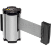 Lavi Industries Satin Aisle Closure Wall Mount, 7'L Gray Retractable Belt Barrier