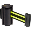 Lavi Industries Black Aisle Closure Wall Mount, 7'L Black/Neon Yellow Retractable Belt Barrier