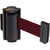 Lavi Industries Black Aisle Closure Wall Mount, 7'L Burgundy Retractable Belt Barrier