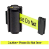 Lavi Industries Black Aisle Closure Wall Mount, 7'L Yellow, "Caution - Do Not Enter" Belt