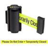 Lavi Industries Black Aisle Closure Wall Mount, 7'L Yellow, "Please Do Not Enter" Retractable Belt