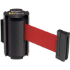 Lavi Industries Black Aisle Closure Wall Mount, 7'L Red Retractable Belt Barrier