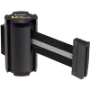 Lavi Industries Black Aisle Closure Wall Mount, 7'L Silver/Black Retractable Belt Barrier