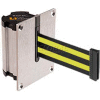 Lavi Industries Beltrac Concealed Mount Wall Unit, 7'L Black/Neon Yellow Retractable Belt