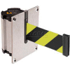 Lavi Industries Beltrac Concealed Mount Wall Unit, 7'L Safety Black/Yellow Retractable Belt