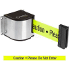 Lavi Industries Chrome Wall Mount, 18'L Fluorescent Yellow, "Caution - Do Not Enter" Belt