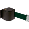 Lavi Industries Black Quick Mount Barricade, 18'L Forest Green Retractable Belt, Modified Mount