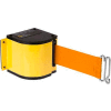 Lavi Industries Yellow Quick Mount Barricade, 18'L Orange Retractable Belt, Modified Mount