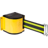 Lavi Industries Yellow Quick Mount Barricade, 18'L Blk/Neon Yellow Retractable Belt, Universal Mount
