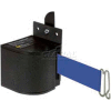 Lavi Industries Fixed Mount Safety Barricade, Wrinkle Black, 18'L Blue Retractable Belt