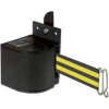 Lavi Industries Fixed Mount Safety Barricade, Wrinkle Black, 18'L Black/Neon Yellow Retractable Belt
