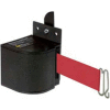Lavi Industries Fixed Mount Safety Barricade, Wrinkle Black, 18'L Burgundy Retractable Belt