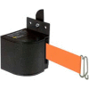 Lavi Industries Fixed Mount Safety Barricade, Wrinkle Black, 18'L Orange Retractable Belt