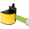 Lavi Industries Fixed Mount Safety Barricade, 18'L Fluorescent Yellow Retractable Belt