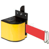 Lavi Industries Fixed Mount Safety Barricade, Safety Yellow, 18'L Red Retractable Belt