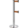 Lavi Industries Beltrac 3000 Crowd Control, 40"H Chrome Post, 13'L Bronze Double Belt