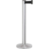 Lavi Industries Beltrac® Retractable Belt Barrier, 40" Silver Post, 13' Black Belt