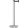 Lavi Industries Beltrac® Retractable Belt Barrier, 40" Silver Post, 13' Bonze Belt