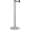 Lavi Industries Beltrac® Retractable Belt Barrier, 40" Silver Post, 13' Gray Belt
