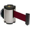 Lavi Industries Satin Magnetic Wall Mount Unit, 13'L Burgundy Retractable Belt