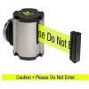 Lavi Industries Satin Magnetic Wall Mount Unit, 13'L Yellow, "Caution - Do Not Enter" Belt