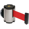 Lavi Industries Satin Magnetic Wall Mount Unit, 13'L Red Retractable Belt
