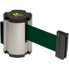 Lavi Industries Retractable Belt Barrier, Satin Wall Mount, 13'L Forest Green Belt
