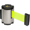 Lavi Industries Retractable Belt Barrier, Satin Wall Mount, 13'L Fluorescent Yellow Belt