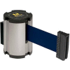 Lavi Industries Retractable Belt Barrier, Satin Wall Mount, 13'L Navy Blue Belt