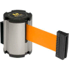 Lavi Industries Retractable Belt Barrier, Satin Wall Mount, 13'L Orange Belt