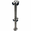 Tensabarrier Fixed Railing System Satin SS Dual Line Adapta-Rail 3-Way Post
