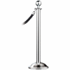 Tensator Post Rope Safety Crowd Control Queue Stanchion Traditional Sphere, Satin Chrome