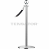 Tensator Post Rope Safety Crowd Control Queue Stanchion Universal Sphere, Polished Chrome