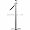 Tensator Post Rope Safety Crowd Control Queue Stanchion Universal Sphere, Satin Chrome