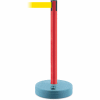 Tensabarrier Red Outdoor Post 7.5'L Yellow Retractable Belt Barrier