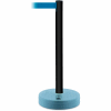 Tensabarrier Crowd Control, Queue Stanchion Retractable Barrier Plastic Post, Black 7.5' Blue Belt
