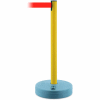 Tensabarrier Crowd Control, Queue Stanchion Retractable Barrier Plastic Post, Yllw W/ 7.5' Red Belt