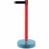 Tensabarrier Red Outdoor Post 7.5'L Black Retractable Belt Barrier