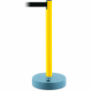 Tensabarrier Crowd Control, Queue Stanchion Retractable Barrier Plastic Post, Yllw W/ 7.5' Blk Belt