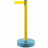 Tensabarrier Crowd Control, Queue Stanchion Retractable Barrier Plastic Post, Yllw W/ 7.5' Yllw Belt