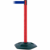 Tensabarrier Red Heavy Duty Post 7.5'L Blue Retractable Belt Barrier