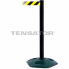 Tensabarrier Black Heavy Duty Post 7.5'L Black/Yellow Chevron Retractable Belt Barrier