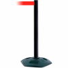 Tensabarrier Crowd Control, Queue Stanchion Retractable Barrier Plastic Post, Black W/ 7.5' Red Belt