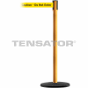 Tensabarrier Safety Crowd Control, Queue Stanchion, Yllw W/ 7.5' Yllw "Caution" Retractable Belt