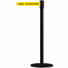Tensabarrier Crowd Control Queue Stanchion Post, Blk W/ 7.5' Yllw "Caution" Retractable Belt Barrier