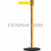 Tensabarrier Safety Crowd Control, Queue Stanchion Post, Yllw W/ 7.5' Yllw Retractable Belt Barrier
