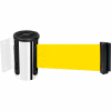 Tensabarrier Safety Crowd Control, Retractable Wall Mount Barrier, Polished Chrome W/ 13' Yllw Belt