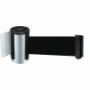 Tensabarrier Safety Crowd Control, Retractable Wall Mount Barrier, Satin Chrome W/ 13' Black Belt