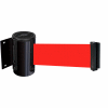 Tensabarrier Safety Crowd Control, Retractable Wall Mount Barrier, Black With 13' Red Belt