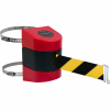 Tensabarrier Crowd Control, Retractable Clamp Wall Mount Barrier Red 15' Blk/Yllw Belt And Wire Clip